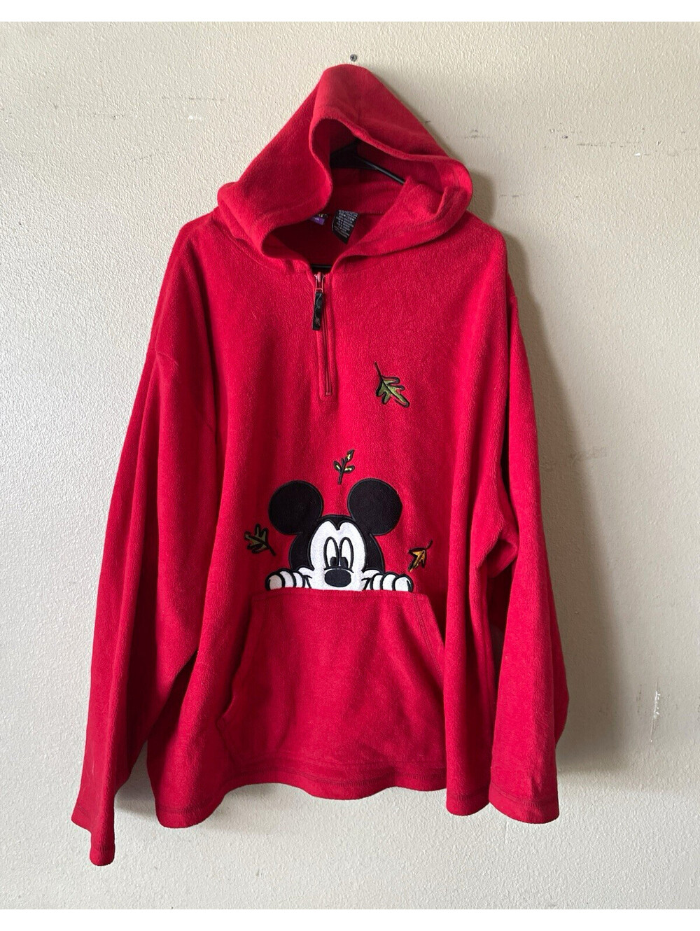 Mickey Unlimited Women Plus 26W/28W Hoodie Red Fleece 1/4 Zip 3x fall autumn